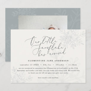 A little snowflake blue winter elegant photo birth