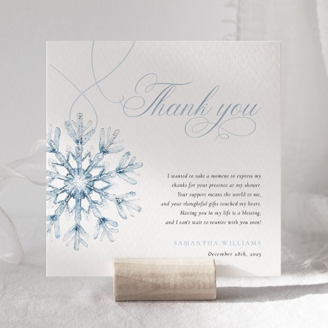 A Little Snowflake Boy Baby Shower Thank You Card (Creator Uploaded)
