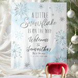 A Little Snowflake Boy Winter Baby Shower Backdrop Tapestry<br><div class="desc">Adorable calligraphy with snowflakes,  winter-themed baby shower backdrop. Easy to personalise with your details. Check the collection to find matching items as enclosure cards.</div>