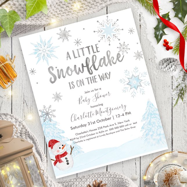 A little snowflake Budget Baby Shower Invitation (Creator Uploaded)