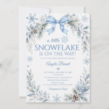 A Little Snowflake Dusty Blue Winter Baby Shower