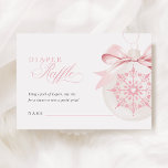 A Little Snowflake Girl Baby Shower Diaper Raffle Enclosure Card<br><div class="desc">Celebrate the arrival of your little girl with our "A Little Snowflake Girl Baby Shower Diaper Raffle Enclosure Card" invitation. Featuring a delicate pink watercolor snowflake inside a Christmas ornament, this design is beautifully adorned with a coquette pink bow for a soft, wintery charm. The elegant script font adds a...</div>