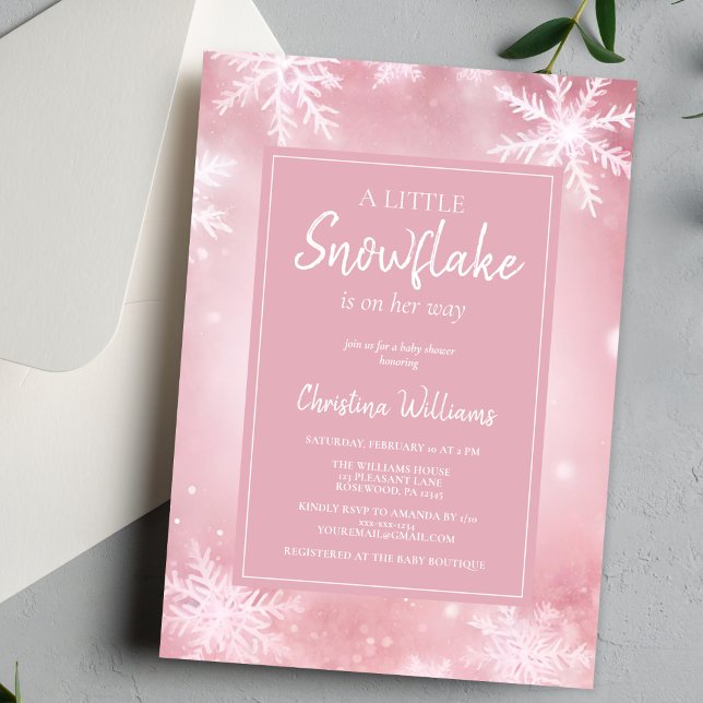 A Little Snowflake Girl Baby Shower Invitation (Creator Uploaded)