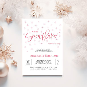 A Little Snowflake, Girl Baby Shower Invitation