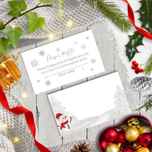A little snowflake Grey Baby Shower Enclosure Card