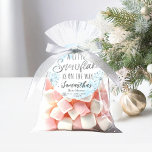 A little snowflake is on the way baby shower favour tags<br><div class="desc">Adorable calligraphy with snowflakes,  winter-themed baby shower invitations. Easy to personalise with your details. Check the collection to find matching items as enclosure cards.</div>