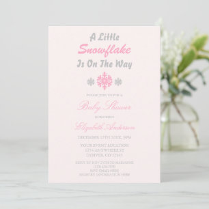 A Little Snowflake Is On The Way Baby Shower Invitation