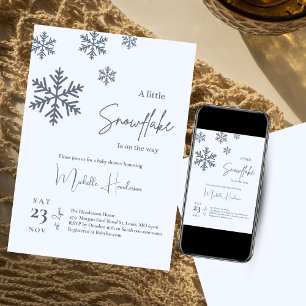 A Little Snowflake Is on the Way Baby Shower Invitation