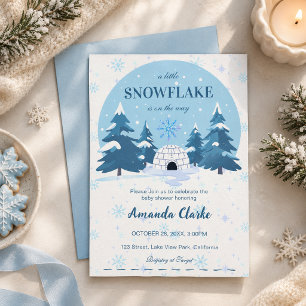 A Little Snowflake is on the way Baby Shower Invitation