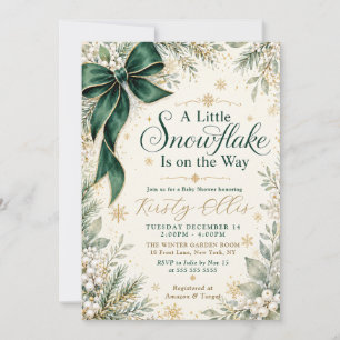 A Little Snowflake Is on the Way Baby Shower Invitation