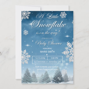 A Little Snowflake is on the Way Baby Shower Invitation
