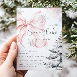 A Little Snowflake is on the Way Girl Baby Shower  Invitation