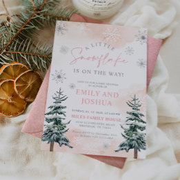 A Little Snowflake Is On The Way Shower Invitation