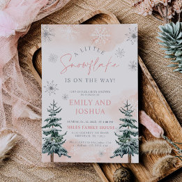 A Little Snowflake Is On The Way Shower Invitation