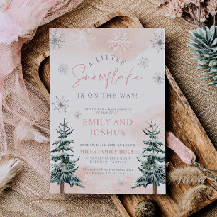 A Little Snowflake Is On The Way Shower Invitation