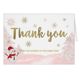 A little snowflake Pink Baby Shower Thank You