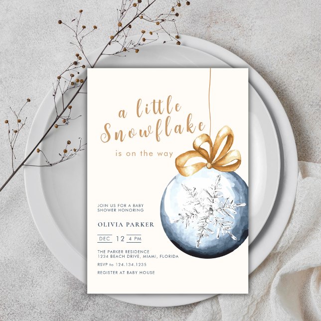 A Little Snowflake Winter Baby Shower Invitation (A Little Snowflake Winter Baby Shower Invitation)