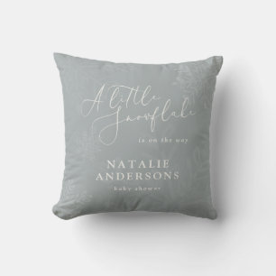 A little snowflake winter baby shower party edibl cushion