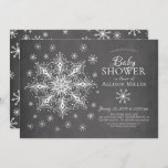 A Little Snowflake Winter Chalkboard Baby Shower Invitation<br><div class="desc">A Little snowflake is on the way design featuring a large white snowflake surrounded by smaller snowflakes set on a chalkboard background.  Visit our shop to view our little snowflake collection.</div>
