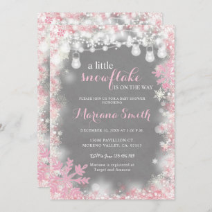 A little snowflake Winter Girl Baby Shower Invitation