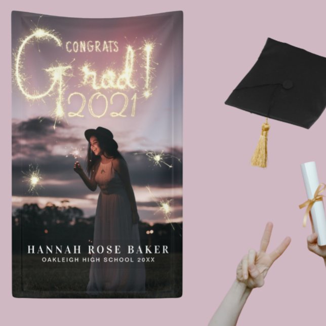 A Little Sparkle | Modern 2021 Graduation Photo Banner (Creator Uploaded)