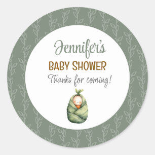A Little Sprout Baby Shower Sticker