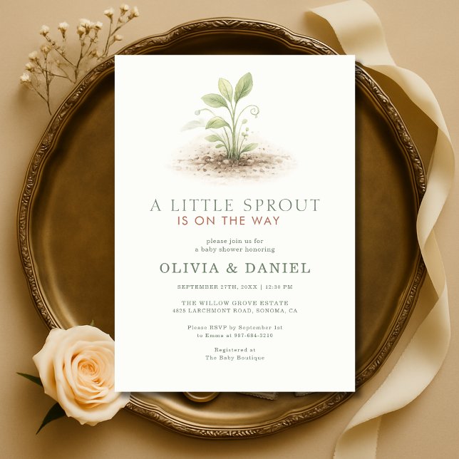A Little Sprout Couples Baby Shower Invitation (Creator Uploaded)