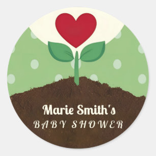 A Little Sprout is on the Way Baby Shower Classic Round Sticker