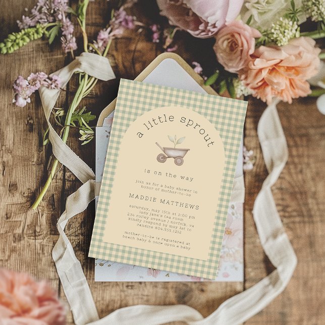 A Little Sprout is on the Way Baby Shower  Invitation (Little Sprout Baby Shower Invitation)