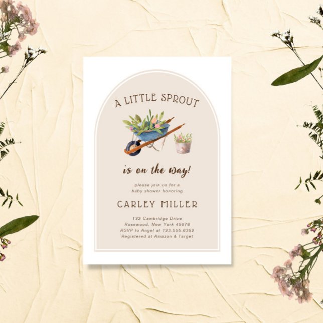 A Little Sprout is on the Way Baby Shower Invitation (Creator Uploaded)