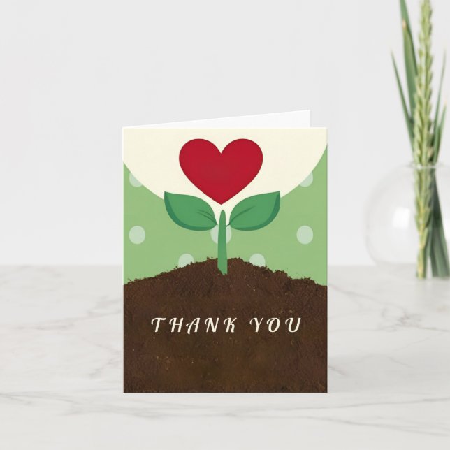 A Little Sprout is on the Way Baby Shower Thank You Card (Front)