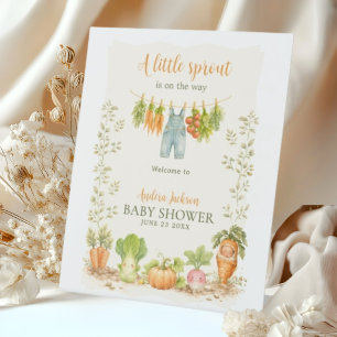 A Little Sprout is on the Way Welcome Baby Shower Pedestal Sign