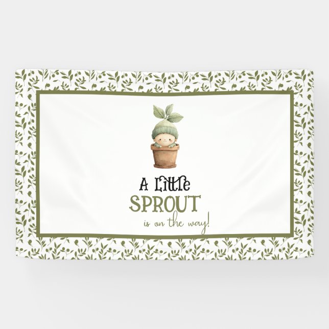 A Little Sprout on the Way Baby Shower Banner (Horizontal)