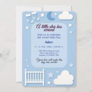 A Little Star Baby Shower Invite