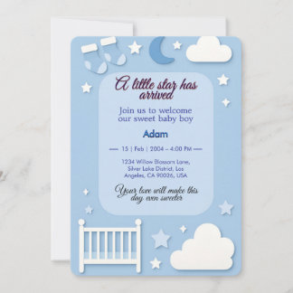 A Little Star Baby Shower Invite