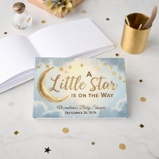 A Little Star Is on the Way Baby Shower Guest Book