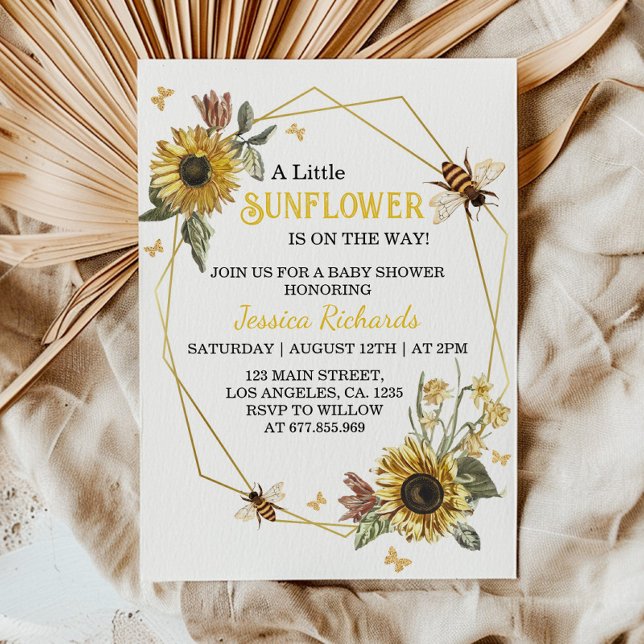 A Little Sunflower Baby Shower Invitation (Creator Uploaded)
