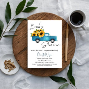 A Little Sunflower Is On The Way Baby Shower Invitation