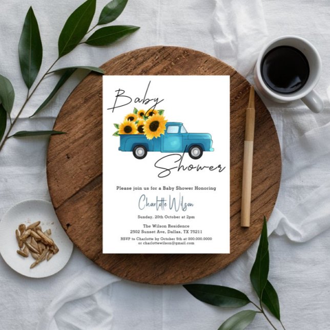 A Little Sunflower Is On The Way Baby Shower Invitation (Creator Uploaded)