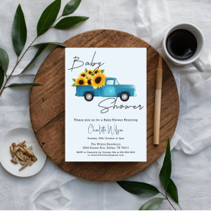 A Little Sunflower Is On The Way Baby Shower Invitation