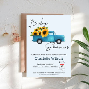 A Little Sunflower Is On The Way Baby Shower Invitation
