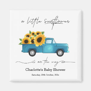 A Little Sunflower Is On The Way Baby Shower Magnet