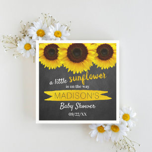 A Little Sunflower Is On The Way! Baby Shower Napkin