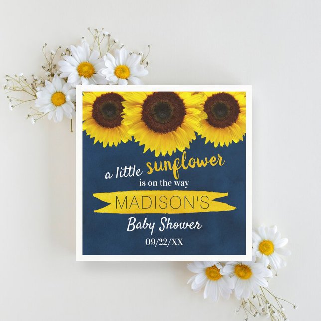 A Little Sunflower Is On The Way! Baby Shower Napkin (Creator Uploaded)