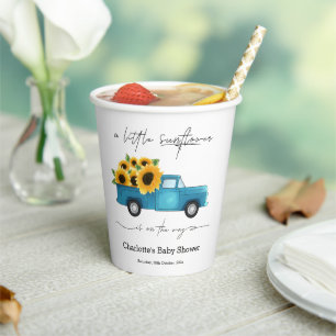 A Little Sunflower Is On The Way Baby Shower Paper Cups