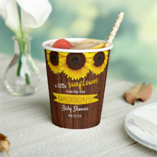 A Little Sunflower Is On The Way! Baby Shower Paper Cups