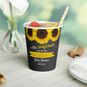 A Little Sunflower Is On The Way! Baby Shower Paper Cups