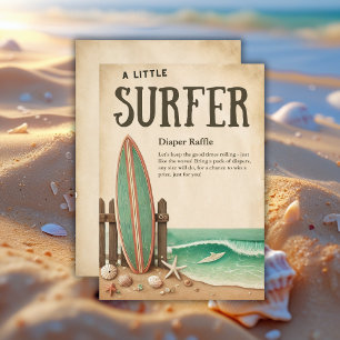 A Little Surfer Vintage Baby Shower Enclosure Card