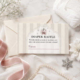 A Little Swan Winter Princess Baby Shower Diaper Enclosure Card