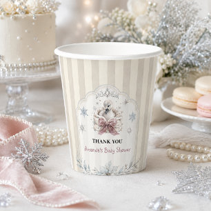A Little Swan Winter Princess Baby Shower Paper Cups